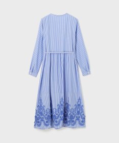 新品[グレースコンチネンタル］25SS ストライプ刺繍ワンピース　ブルー　38 新品[グレースコンチネンタル］25SS ストライプ刺繍ワンピース