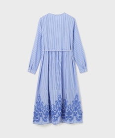 GRACE CONTINENTAL ストライプ刺繍ワンピース