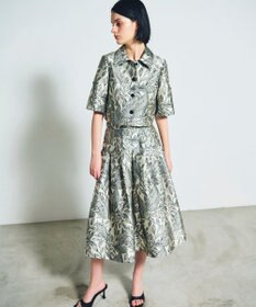 GRACE CONTINENTAL ボタニカルジャガードスカート