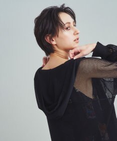 GRACE CONTINENTAL メッシュニットフーディー ブラック