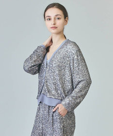 GRACE CONTINENTAL スパンコールニットカーディガン