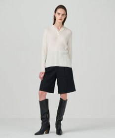 GRACE CONTINENTAL メリノウールリブフーディー ホワイト