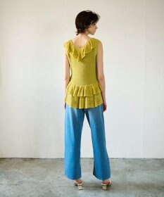 GRACE CONTINENTAL ミックスフリルニットトップ