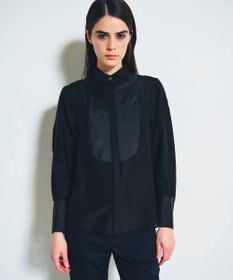 GRACE CONTINENTAL シルクコンビドレスシャツ