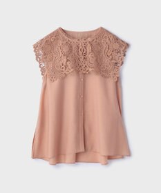 GRACE CONTINENTAL パターンレースカラーブラウス