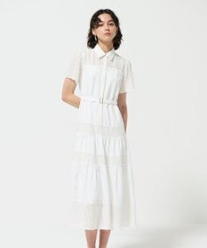 GRACE CONTINENTAL メッシュコンビシャツワンピース