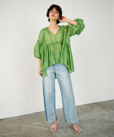 GRACE CONTINENTAL ギャザーカフタントップ