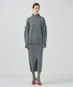 GRACE CONTINENTAL クーマラムニットスカート グレー