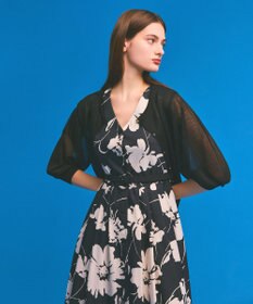 GRACE CONTINENTAL バイカラーボタニカルドレス