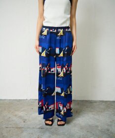 GRACE CONTINENTAL マリンプリントイージーパンツ