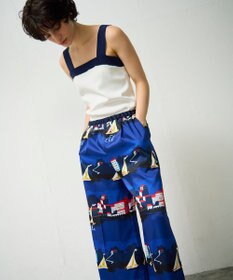 GRACE CONTINENTAL マリンプリントイージーパンツ