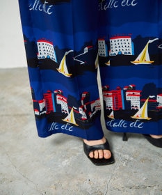 GRACE CONTINENTAL マリンプリントイージーパンツ