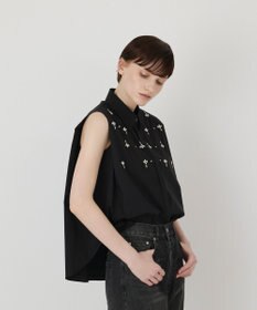 GRACE CONTINENTAL ビジューノースリーブシャツ