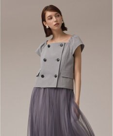 GRACE CONTINENTAL コンパクトジャケットトップ ストライプ