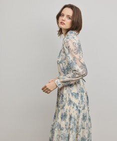 GRACE CONTINENTAL フラワープリントプリーツワンピース