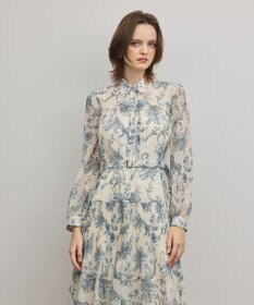 GRACE CONTINENTAL フラワープリントプリーツワンピース