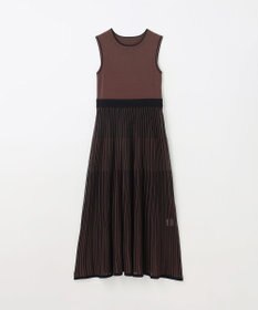 GRACE CONTINENTAL バイカラーシアーニットワンピース