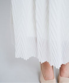 23aw GRACE CONTINENTALヘリンボーンプリントプリーツスカート フォイルラインプリーツスカート / GRACE CONTINENTAL | GRACE