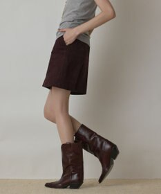GRACE CONTINENTAL パッチワークミニスカート ダークブラウン