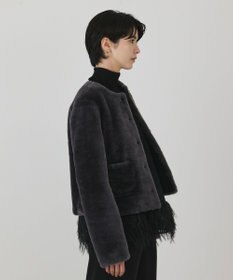 GRACE CONTINENTAL ムートンノーカラージャケット