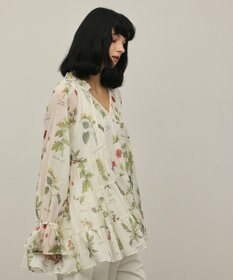 GRACE CONTINENTAL ボタニカルプリントチュニックトップ