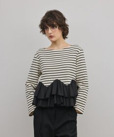 GRACE CONTINENTAL タフタフリルカットトップ バイカラー