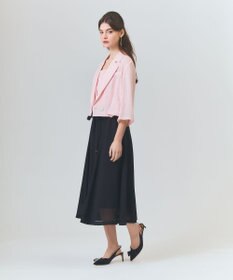 GRACE CONTINENTAL リネンライクバイカラーワンピース