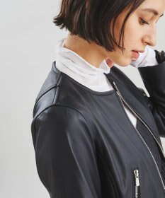 ノーカラーレザーブルゾン / GRACE CONTINENTAL | GRACE CONTINENTAL 