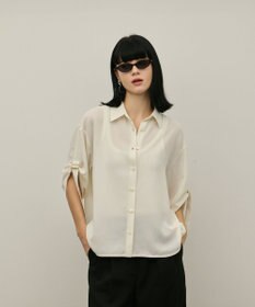 GRACE CONTINENTAL ロールアップスリーブトップス