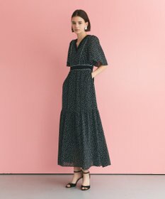 GRACE CONTINENTAL ドットフレアスリーブマキシ