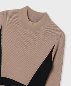 GRACE CONTINENTAL バイカラーフレアニットワンピース