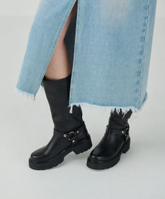 GRACE CONTINENTAL ANGERO BERVICATO ベルトロングブーツ ブラック