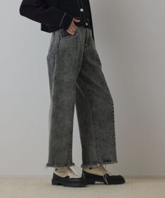 GRACE CONTINENTAL カーブデニムパンツ グレー