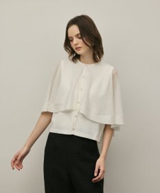 GRACE CONTINENTAL シアーケープニットカーディガン