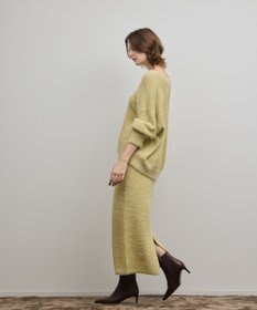 GRACE CONTINENTAL ラメフェザーニットトップ