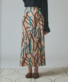 GRACE CONTINENTAL ベルトプリントアシメプリーツスカート