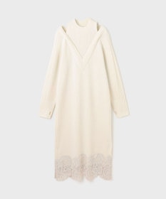 GRACE CONTINENTAL レイヤードレースニットワンピース