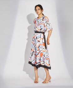 グレースコンチネンタル ペイント キカ柄 ニットワンピース