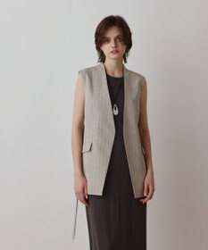 GRACE CONTINENTAL ストライプノーカラージレ