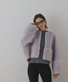 GRACE CONTINENTAL ウールボアジャケット サックス