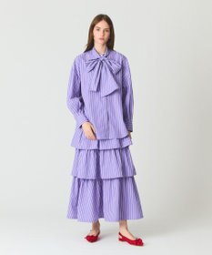 GRACE CONTINENTAL ストライプビッグボウブラウス