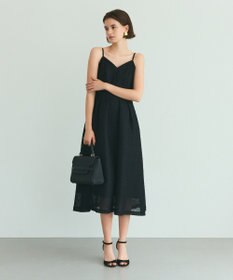 GRACE CONTINENTAL メッシュツイードキャミドレス ブラック