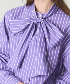 GRACE CONTINENTAL ストライプビッグボウブラウス
