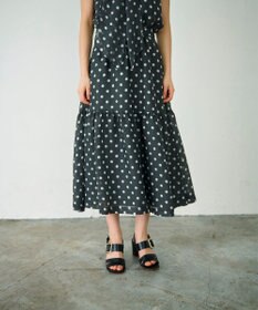 GRACE CONTINENTAL シアードットプリントスカート