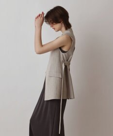 GRACE CONTINENTAL ストライプノーカラージレ