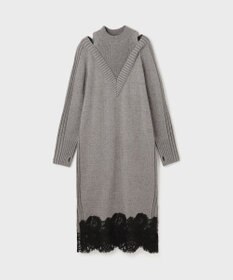 GRACE CONTINENTAL レイヤードレースニットワンピース