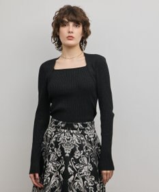 GRACE CONTINENTAL スクエアリブニットトップ