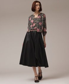 GRACE CONTINENTAL ローズプリントニットカーディガン ブラック