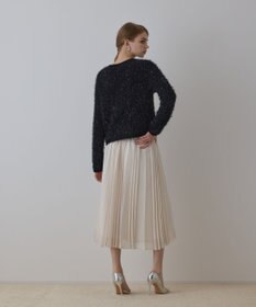 GRACE CONTINENTAL ノーカラーフェザーニットカーディガン