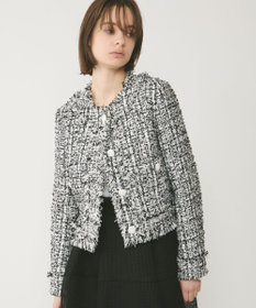 GRACE CONTINENTAL フリンジツイードジャケット ブラック